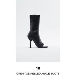 Zara Open Toe Heeled Ankle Boot
